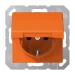 Wandcontactdoos AS range Jung Wcd. ABAS oranje R/A,ki.bev.& klapd. ABAS1520KIKLO