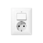 Schakelaar/wandcontactdoos combinatie Jung AS 5576 EU WW