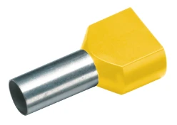 Adereindhuls  CIMCO GEISOLEERDE TWIN ADEREINDHULS 2X 6MM2 LENGTE 14MM DIN GEEL 182480
