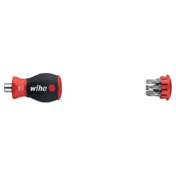 WIHA Stubby Schroevendraaier met Bitmagazijn magnetisch 1/4" 3801 SL/P