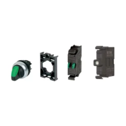 Signaalkeuzeschakelaar, 2 standen, groen, vast, LED, groen, frontbeves