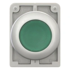 Signaaldrukknop, 30mm, vlak, groen, terugverend