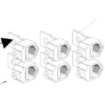 Aansluitklem voor hoofdkabel ABB Componenten XR- 2/3 CABLE CLAMP DOUBLE FOR 4 PO