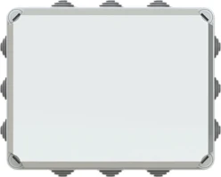 Kabeldoos met invoertule v.v. snelsluiters, IP55, RAL7035, Afm. 220x17