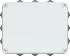 Kabeldoos met invoertule v.v. snelsluiters, IP55, RAL7035, Afm. 160x13
