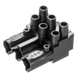 steker, 3-polig, male, zwart