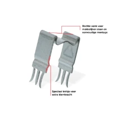 16mm slagbeugel tbv bevestiging (flex)-buis op gips of spaanplaat