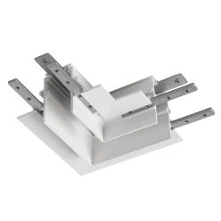 L-verbinder mechanisch, 48V TRACK, voor inbouwrail diep, rechts, wit