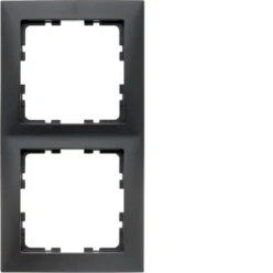 Afdekraam schakelmateriaal berker HAGER AFDEKRAAM 2V, ANTRACIET, MAT, S.1 10129949