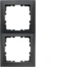 Afdekraam schakelmateriaal berker HAGER AFDEKRAAM 2V, ANTRACIET, MAT, S.1 10129949