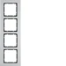 Afdekraam schakelmateriaal berker Hager Afdekraam 4-v, berker B.7, aluminium/antraciet 10146904