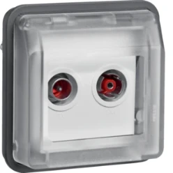 Radio/tv, rijgdoos, berker W.1, grijs