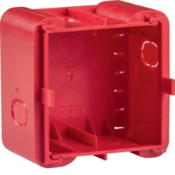 Behuizing 1-v. inbouw, vlak, rood