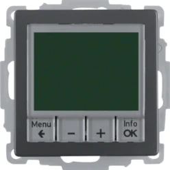 Therm. met display, berker Q.1/Q.3/Q.7, antraciet