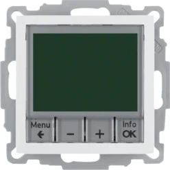 Therm. met display, berker S.1/B.3/B.7, polarwit glz.