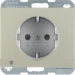 Wandcontactdoos berker Hager WCD RA met led-oriëntatieverl. berker K.1/K.5, edelstaal 41097004