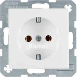 Wandcontactdoos berker HAGER SCHUKO-WANDCONTACTDOOS, POLARWIT, GLANZEND, S.1/B.3/B.7 GLAS 41438989