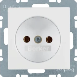 Wandcontactdoos berker HAGER CONTACTDOOS ZONDER RANDAARDE, POLARWIT, MAT, S.1/B.1/B.3/B.7 GLAS 6167031909