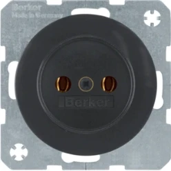Wandcontactdoos berker HAGER WCD ZONDER RANDAARDE, STEEK, R1/R3 ZWART 6167032045