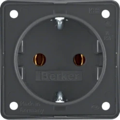 Wandcontactdoos berker HAGER SCHUKO-WANDCONTACTDOOS, ANTRACIET, MAT, INTEGRO 947782505