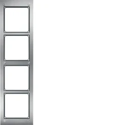 Afdekraam voor 4 (4x1) modules met inbouwbehuizing, elcom.modesta RVS
