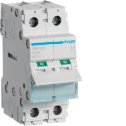 Modulaire lastscheider 2-polig 125 A, grijze tuimel
