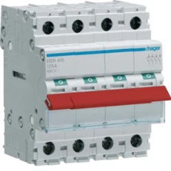 Modulaire lastscheider 4-polig 63 A, rode tuimel