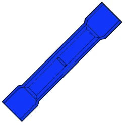 Perskoppelstuk voor koperkabel Geïsoleerde kabelschoenen, PVC KLEMKO DOORVERBINDER BLAUW     KLEMKO 100580