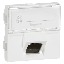 Mosaic RJ45 Cat 6 STP - 45° LCS² - wit - 2 modules