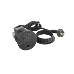 Incara Disq80 - zwart - 1 WCD + 1 USB A+C 15W + 1 RJ45 CAT6 UTP