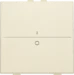 Toets bussysteem Home Automation Niko Enkelvoudige toets met symbool 'I' en '0' voor een draadloze schakelaar of busdrukknop met twee bedieningsknoppen. Afwerkingskleur: cream. 100-00002
