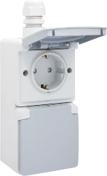 Wandcontactdoos Switches & Sockets NIKO HYDRO WCD 2V RA VERTICAAL GRIJS SCHROEFCONTACT 700-37842