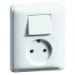 Schakelaar/wandcontactdoos combinatie STANDARD Peha Combinatie wcd zonder ra wisselschakelaar levend wit 00238721