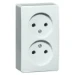 Wandcontactdoos Opbouw-programma Peha Tweevoudige wandcontactdoos2-polig, 10/16 A, 250 V, levend wit 00260121