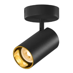 ASTO TUBE, plafondopbouwarmatuur, cilindrisch, GU10, 1x max. 10W, zwar