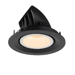NUMINOS® GIMBLE M, plafondinbouwarmatuur zwart/wit 2700K 55°