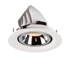 NUMINOS® GIMBLE M, plafondinbouwarmatuur wit/chroom 2700K 40°