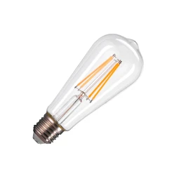 ST64 E27, led lichtbron transparant 7,5W 2700K CRI90 320°