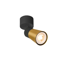 PURI 2.0 Cone, wand- en plafondopbouwarmatuur, 1x max. 6W GU10, zwart/