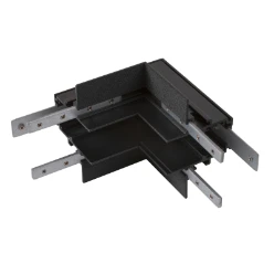 L-verbinder mechanisch, 48V TRACK, voor inbouwrail diep, stereo, zwart
