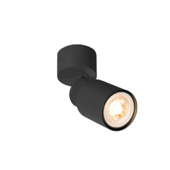 PURI 2.0 Tube, wand- en plafondopbouwarmatuur, 1x max. 6W GU10, zwart