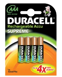 Standaard batterij (oplaadbaar) Oplaadbare Batterijen Duracell DURACELL RECH ULTRA AAA X4 80270004