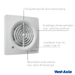 Supra 100 TM / Krachtige badkamerventilator met PIR-sensor