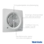 Muurinbouwventilator Badkamerventilatoren Vent-Axia SUPRA 100T BADKAMERVENT TIMER 8000001058