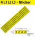 Tekststrookblad CHB-Line SEP Europe SEP CHB-Fase stickervel (24x) geel/zwart N-L1-L2-L3 (9mm) CHB-FDPN