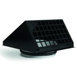 VMR 174 Z / Geveldoorvoer Alu Ø174 RAL9005 zwart