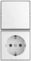 ABB Busch-Jaeger Schakelaar/wandcontactdoos combinatie AP