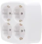 Contactdooscombinatie SL ohne Zuleitung Kopp TAFELWCD 4V RA VIERK Z SNOER WIT 121001009