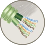 Kunststof installatiebuis, voorbedraad Green flex 2X (4X2XAWG23/1 cat6)