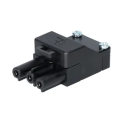 Connector voor insteekbare gebouwinstallatie Accessoires Stekerbaar QNEQT QNEQT STEKER 3-POLIG FEMALE HOOG ZWART 103.HF